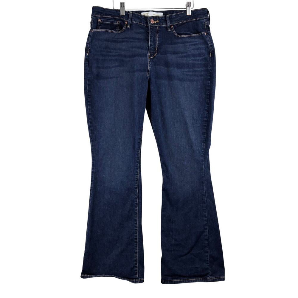 Levis Signature Gold Mid Rise Bootcut Jeans Womens 16S Dark Wash Stretch Comfort